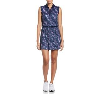Callaway Floral Print Sleeveless Golf Polo Mini Dress Medium